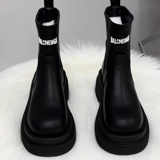 Round Toe Letter Boots