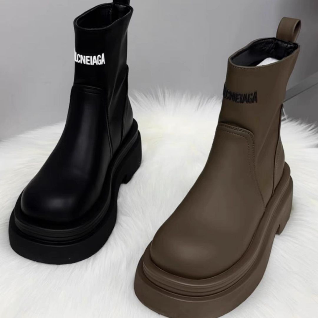 Round Toe Letter Boots