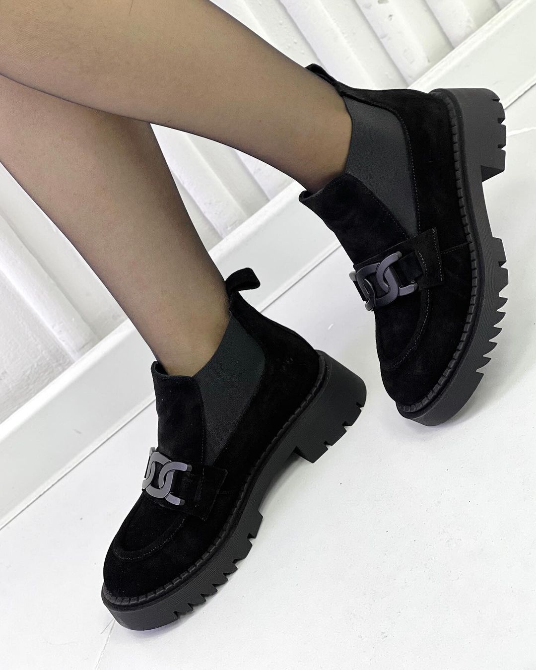 Casual Black Suede Boots