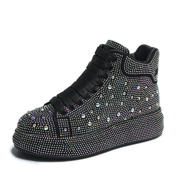 Shining Rhinestone High-top Shoes