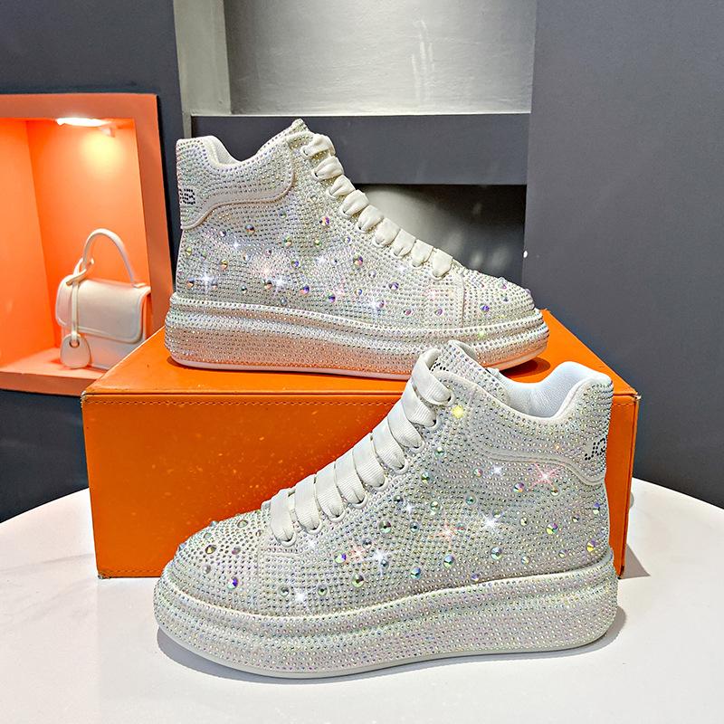 Shining Rhinestone High-top Shoes