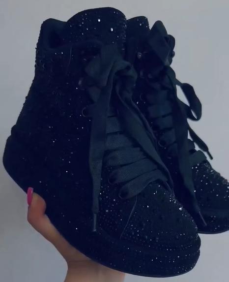 Shining Rhinestone High-top Shoes