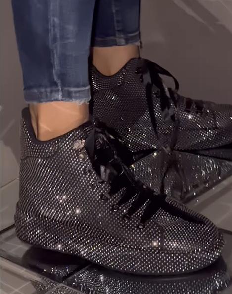 Shining Rhinestone High-top Shoes